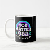 You 988 Suicide Prevention Awareness Rainbow Ribbo Kaffeetasse (Links)