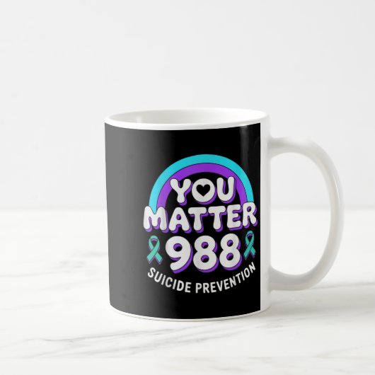 You 988 Suicide Prevention Awareness Rainbow Ribbo Kaffeetasse (Rechts)