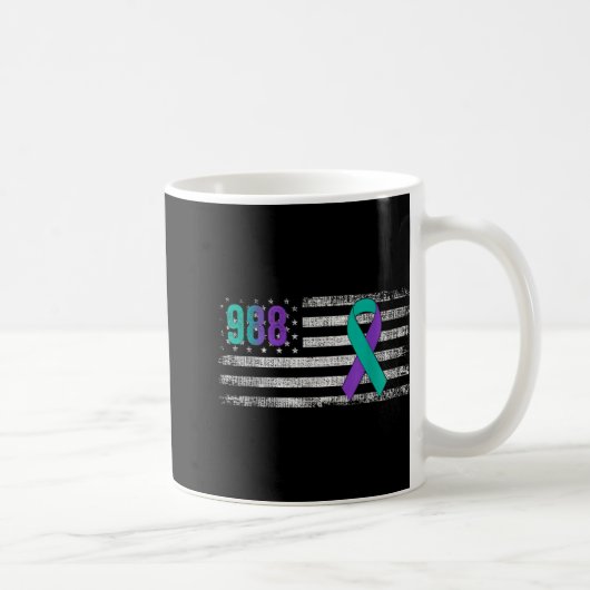 You 988 Suicide Prevention Awareness Ribbon  Kaffeetasse (Rechts)