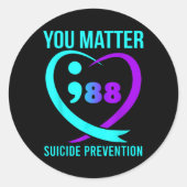 You 988 Suicide Prevention Awareness Runder Aufkleber (Vorderseite)