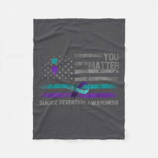 You American Flag Suicide Prevention Awareness Fleecedecke (Vorderseite)