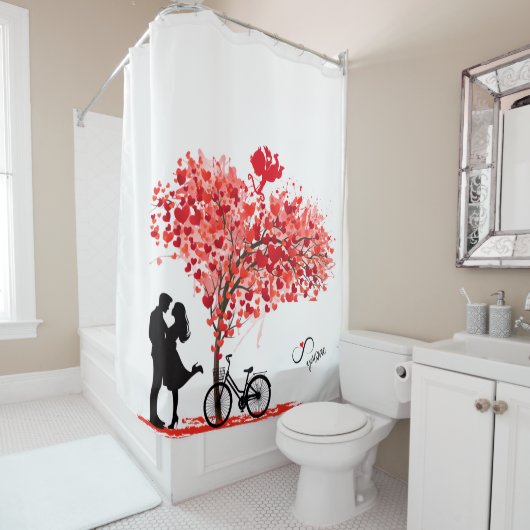 You and Me, and Cupid Shower Curtain Duschvorhang (Beispiel)