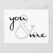 you and me modern black white design love postkarte (Vorderseite)