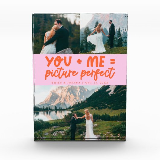 You and Me Picture Perfect Newlywed Orange Pink Fotoblock (Vorderseite)
