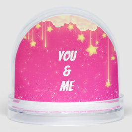 You and Me Wedding Snow Globe Pink Schneekugeln