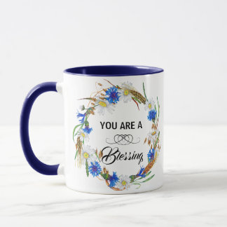 You Are A Blessing Mug - Navy Blue Ceramic Tasse
