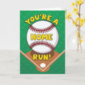 You Are A Home Run Baseball Card Karte (Gelbe Blume)
