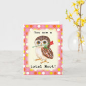 You are a total Hoot Cute Funny Owl Valentine Karte (Gelbe Blume)