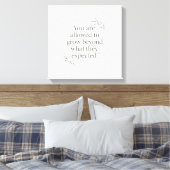 You Are Allowed to Grow – Empowering Wall Art for Leinwanddruck (Insitu (Schlafzimmer))