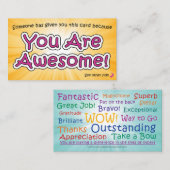 You Are Awesome Cards - Appreciation Cards Telefonnummerkarte (Vorne/Hinten)