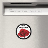 "You are Beautiful" Rote Rose Magnet (In Situ (Geschirrspüler))