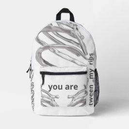 You Are Between My Ribs” – Minimalist Anatomical B Bedruckter Rucksack