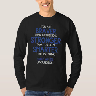 You are Braver Child Abuse Awareness Supporter Rib T-Shirt