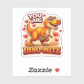 You Are Dino Mite Cute Dinosaur Valentine Funny Aufkleber (Blatt)