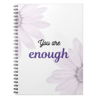 You Are Enough Floral Notebook | Purple Aesthetic  Notizblock