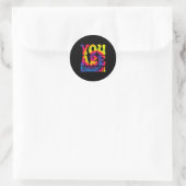 You Are Enough Funny Motivational Tie Dye  Runder Aufkleber (Tasche)