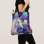 You Are Enough Reminder Sparkly White Unicorn Tasche (Von Nahem)