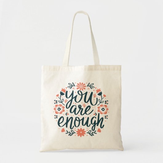 You are enough self love positive quotes floral tragetasche (Vorne)