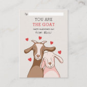 You Are GOAT Pun FUNNY KID classroom valentines Mitteilungskarte (Vorderseite)