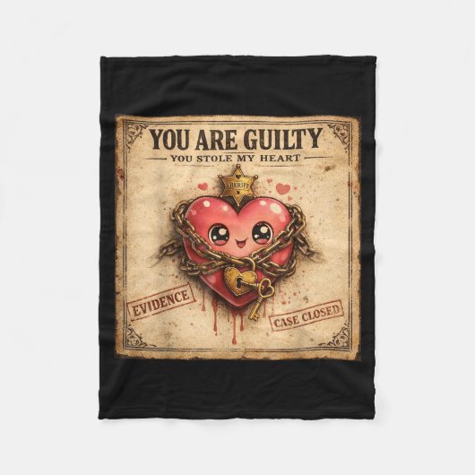 You Are Guilty You Stole My Heart Cute Valentine’s Fleecedecke (Vorderseite)