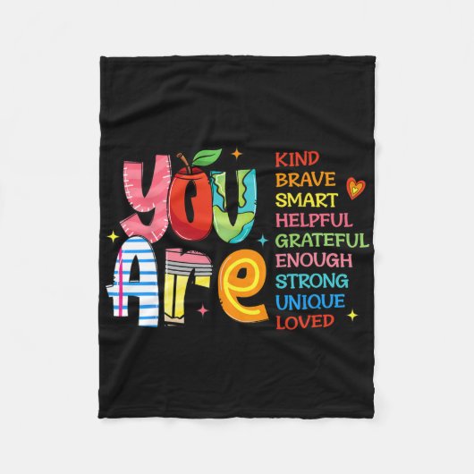 You Are Kind Brave Smart Shirt  Fleecedecke (Vorderseite)