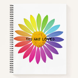 "You Are Love" Journal - Rainbow Daisy Graffiti Notizblock