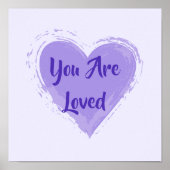 "You are love" Lila Herzdruckausdruck Poster (Vorne)