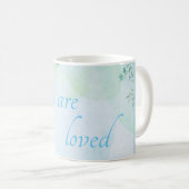 "You are love" Watercolor Blue Kaffeetasse (VorderseiteRechts)