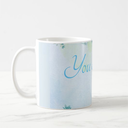 "You are love" Watercolor Blue Kaffeetasse (Links)