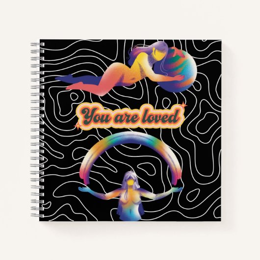 You Are Loved – Rainbow Cosmic Notebook Notizblock (Vorderseite)