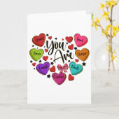 You Are Loved Worthy Enough Candy Heart Teacher Va Karte (Gelbe Blume)