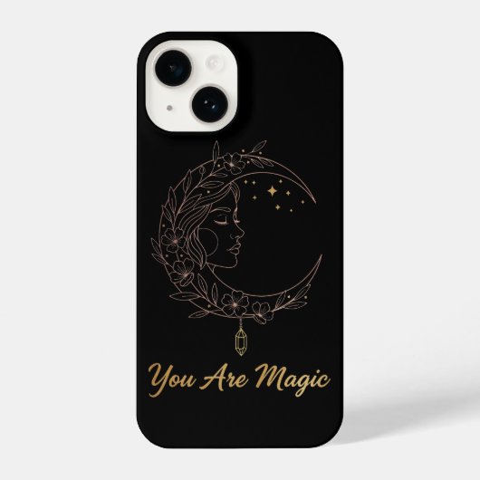 You Are Magic - Celestial Moon Goddess Black iPhone Hülle (Rückseite)