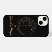 You Are Magic - Celestial Moon Goddess Black iPhone Hülle (Rückseite (Horizontal))