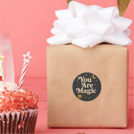 You Are Magic - Inspirational Star Design with Pos Runder Aufkleber