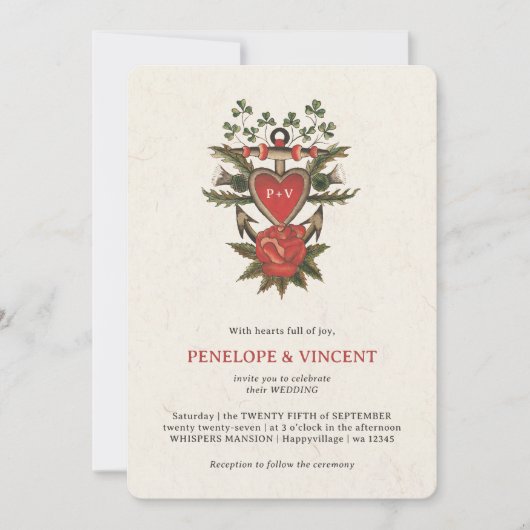 You Are My Anchor Wedding Invitation Einladung (Vorderseite)