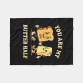 You Are My Butter Half Retro Toast Bread Couple Va Fleecedecke (Vorderseite (Horizontal))