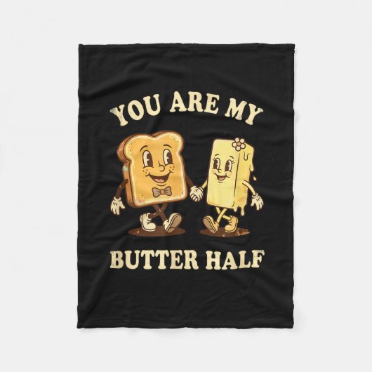 You Are My Butter Half Retro Toast Bread Couple Va Fleecedecke (Vorderseite)