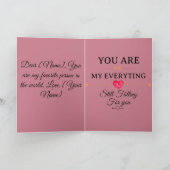 You Are My Everything – Romantic Love Quote Wall  Karte (Innenseite)