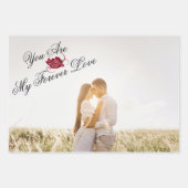 "You are my Forever Love" Rote Rose Elegantes Foto Geschenkpapier Set (Vorderseite)