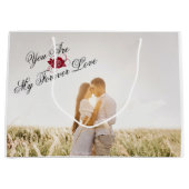 "You are my Forever Love" Rote Rose Elegantes Foto Große Geschenktüte (Vorderseite)