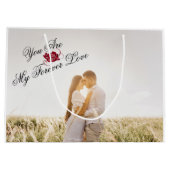 "You are my Forever Love" Rote Rose Elegantes Foto Große Geschenktüte (Rückseite)