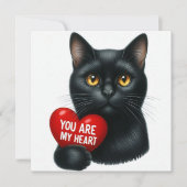 You Are My Heart Valentine Poem Black Cat Holiday Karte (Vorderseite)