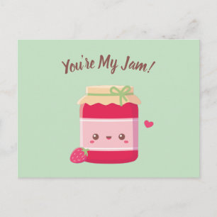 You Are My Jam, Cute Strawberry Jam Valentines Day Postkarte