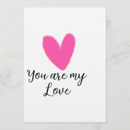 you are my love pink red heart watercolor kidretro einladung