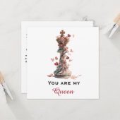 You Are My Queen Chess Valentine's Day Karte (Vorderseite/Rückseite Beispiel)