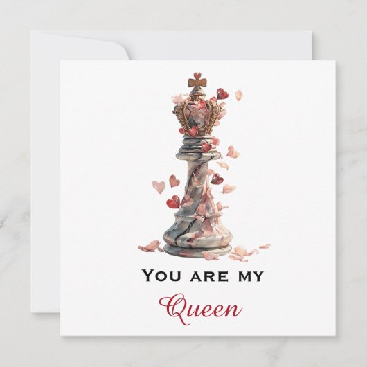 You Are My Queen Chess Valentine's Day Karte (Vorderseite)