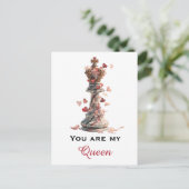 You Are My Queen Chess Valentine's Day Postkarte (Stehend Vorderseite)