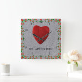 You are my rose quadratische wanduhr (Zuhause)