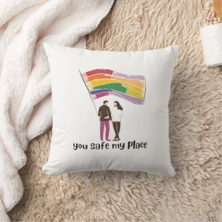 You Are My Safe Place – LGBTQ Pride Love Sticker Kissen