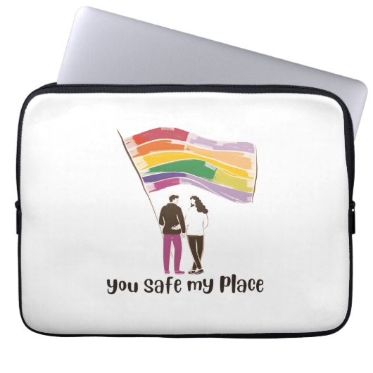 You Are My Safe Place – LGBTQ Pride Love Sticker Laptopschutzhülle (Vorderseite)